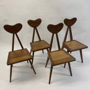 A Set of Four Arts and Crafts Wooden Chairs